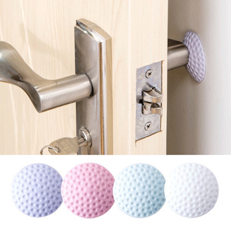 Pegatinas de pared para el hogar, 1 Uds., palo de puerta silencioso para la pared, estilo Golf, tope de goma para manilla cerradura de la puerta protectora, almohadilla de protección, cerradura para bebés
