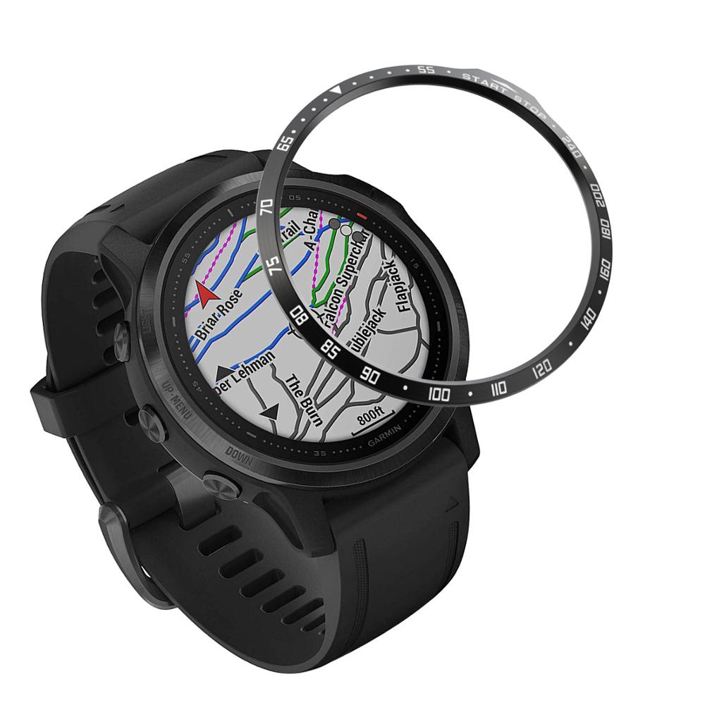 Funda para Garmin fenix 6S para fenix 6S Pro, funda de de anillo con bisel de estilo deportivo clásico, cubierta protectora de adhesivos, biseles de