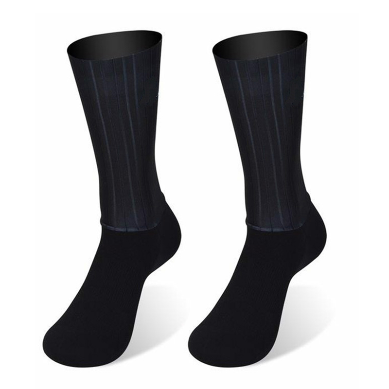 Summer Aero Bike Team Cycling Socks Silica Gel Non-slip Breathable Pro Racing Sports Socks Men Women Calcetines: black