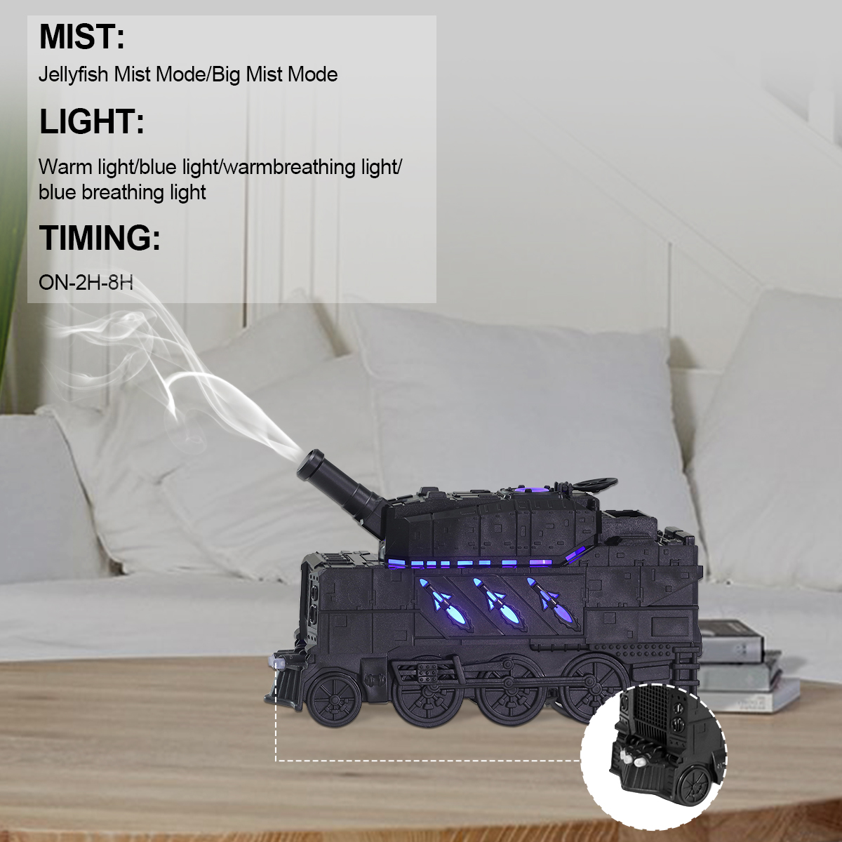 Husholdnings lille tank luftfugter 300ml luftrenser aromatisk diffuser aromaterapi maskine usb indendørs kontor ultralydssprøjte