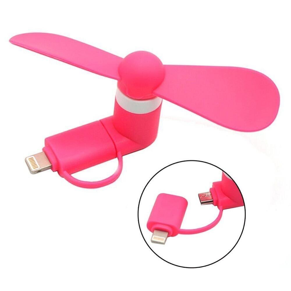 Draagbare Mini Mode 2 in 1 Mini Draagbare USB Ventilator Elektrische Lucht Koeler Ventilator Voor iPhone Samsung: Pink