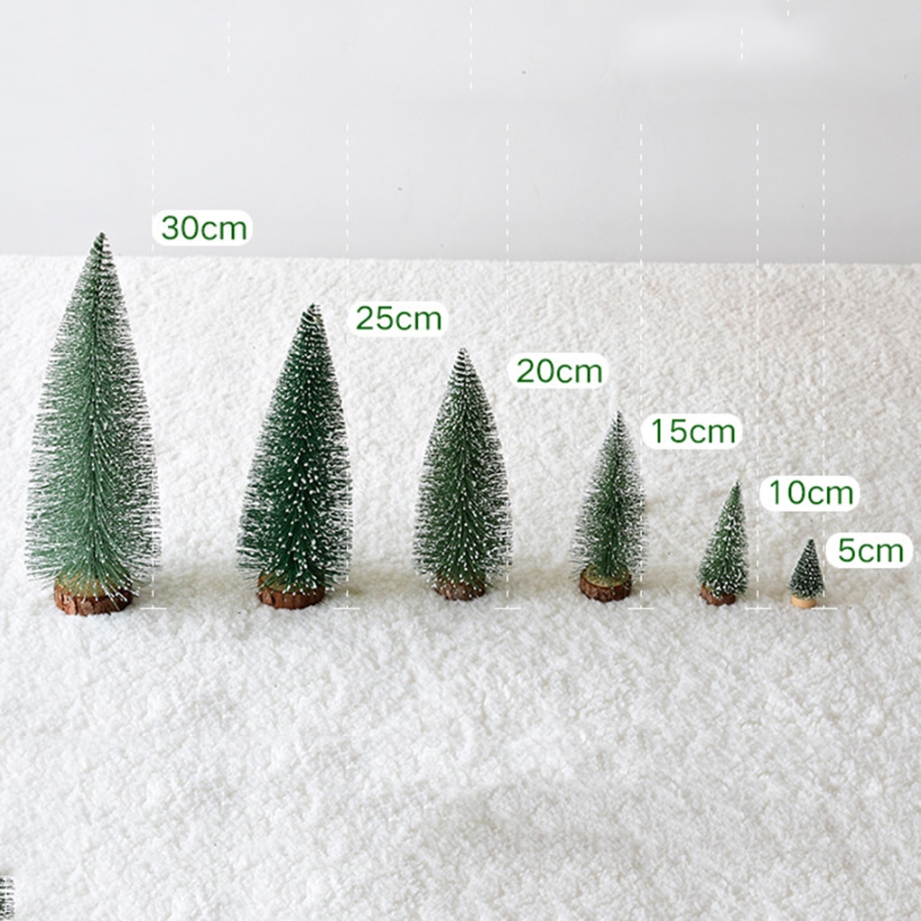 4 size Artificial Tabletop Mini Pine Christmas Trees Decorations Festival Plastic Miniature Trees