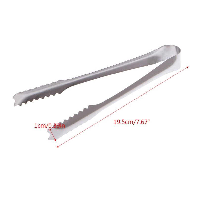 Multipurpose Stainless Steel Ice Tong Cube Clip Kitchen BBQ Grilling Clamp 72XF