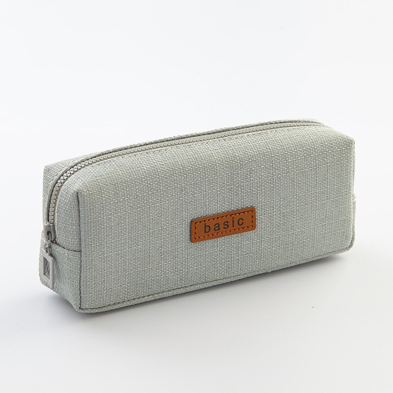 pencil cases Korean Stationery canvas pencilcase kawaii Big bag estuche material escolar piorniki trousse school supplies cute: Light blue