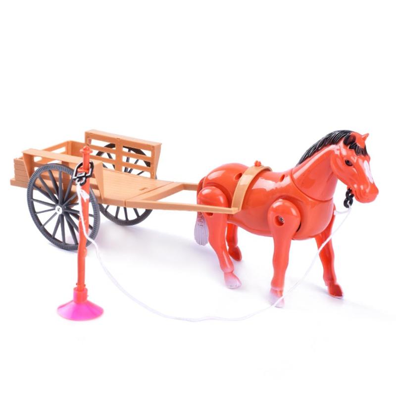 Electronic Toys Novelty Toys Electric Small Horse-drawn Cart Children Toy Suit Accessories Children's Pull Back Carriage