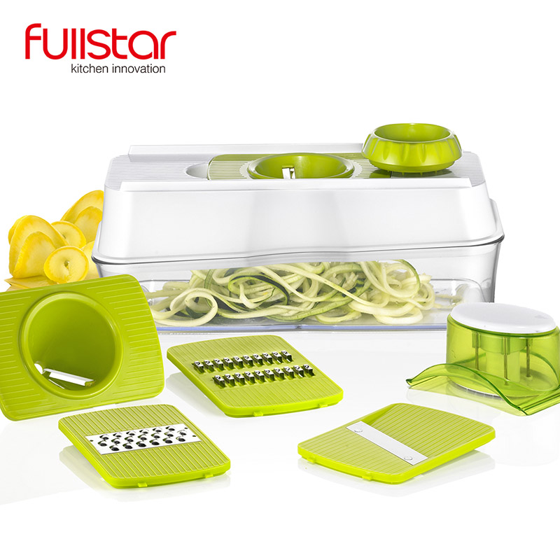 Cortador de vegetales Fullstar, hoja de acero, cortador de mandolina, pelador de zanahorias, queso, rallador, rebanador de vegetales, accesorios de cocina: TF1078