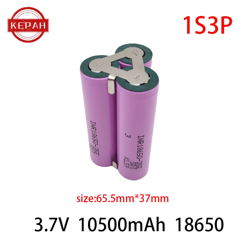 Customized5S2P 5S3P 5S4P 6S2P 8.4V 3.7V 10.8V 16.8V 18V 25.2V 18650 35E battery pack 3500mAh for screwdriver electric drill cell: GRAY