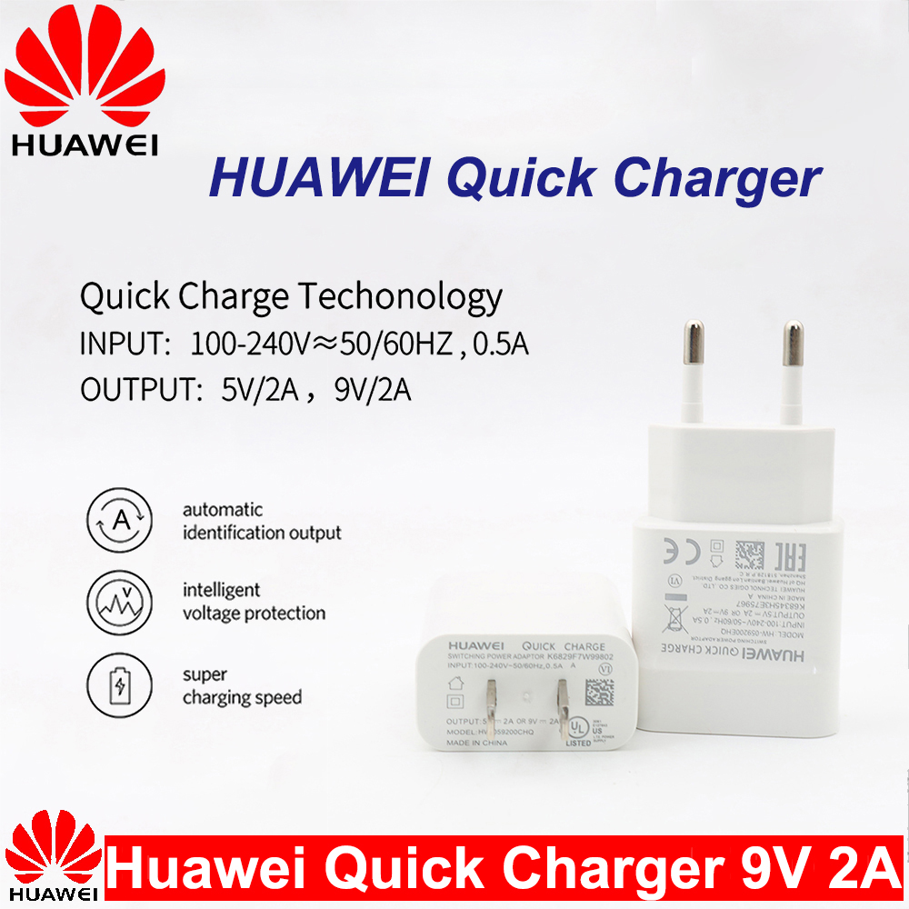 Huawei 9V2A caricabatterie rapido UK/EU/US QC2.0 adattatore per ricarica rapida rapida tipo C/cavo Micro USB per Mate 7 8 10Lite P8 9 10Lite Honor 8