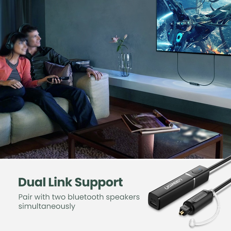 Ugreen bluetooth sender 5.0 til tv pc  ps4 aptx ll spdif toslink digital optisk lyd musik trådløs bluetooth 5.0 adapter