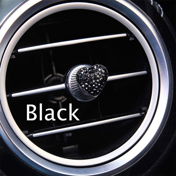 Pegatinas de para coche, 6 uds., cristales, diamantes de imitación, arranque automático, llave de encendido, accesorios de Interior de coche: Negro