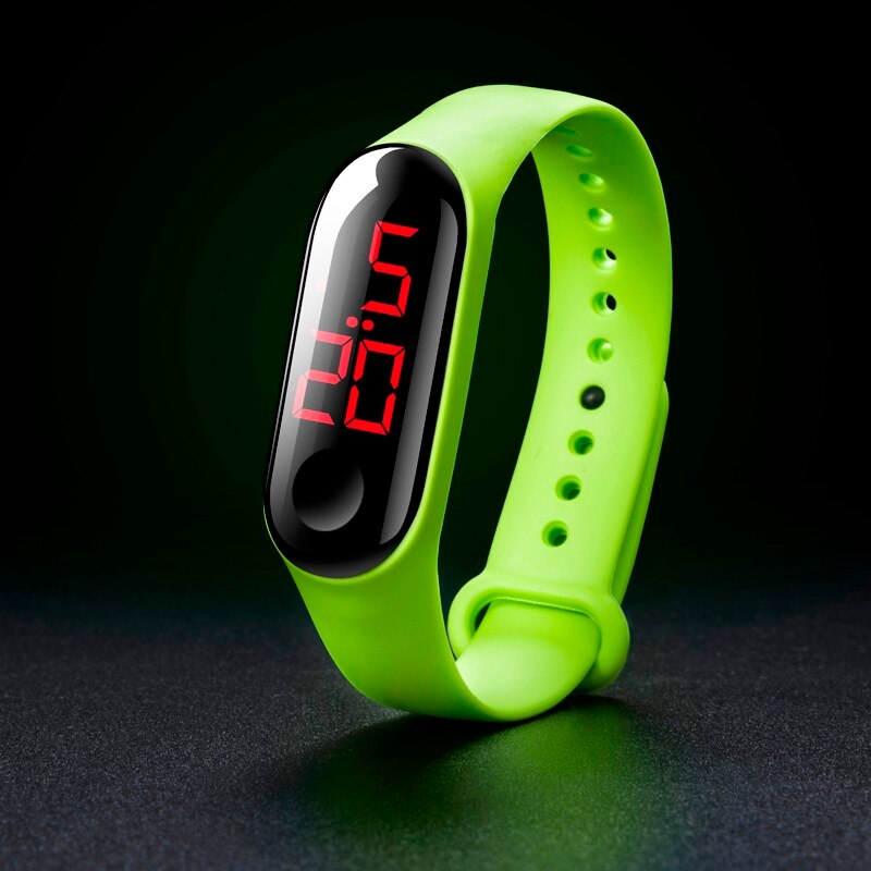 Deep 50M-relojes electrónicos deportivos luminosas para hombre y mujer, relojes de pulsera digitales F1211, LED rojo, resistente al agua