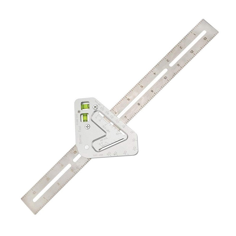 Regla Triangular multifuncional combinación de carpintería regla de ángulo cuadrado herramientas de marcado NJ88