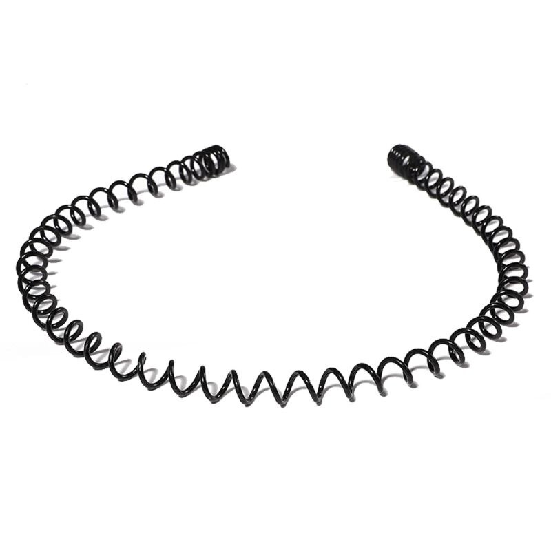 5 stk unisex enkelt svart metall plast hårbøyle fjær bølget vask ansikts hodebånd