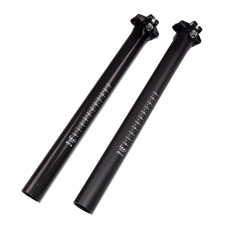 Mountainbike legering + carbon zadelpen race carbon fiets zadelpen mat 25.4/27.2/30.8/31.6*350/400mm mtb fietsonderdelen gratis verzending