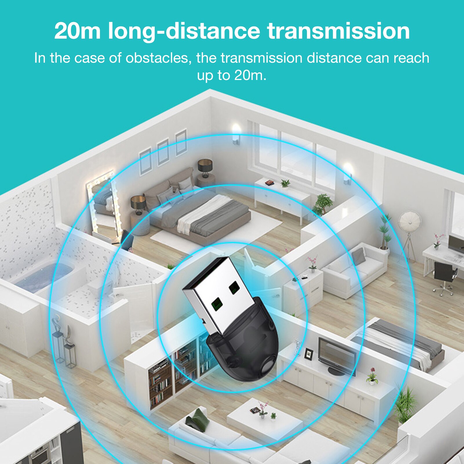 Wireless USB Bluetooth 5.0 Adapter for PC Computer Speaker Mouse Bluetooth Dongle Music Audio Receiver Transmitter