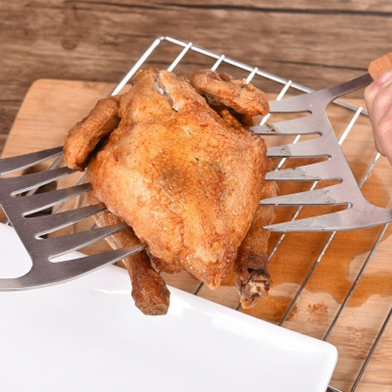 Horquilla de triturador de carne con forma de garra de oso, horquilla de acero inoxidable para barbacoa, trituradora de barbacoa, herramienta para cortar pollo, pato, pavo, estabilizador