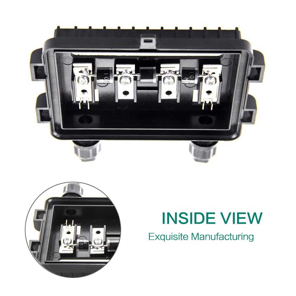 Solar Junction Box IP65 Photovoltaic Connecting Box with 3 Diodes Solar for Photovoltaic Solar Panel 200W - 250W