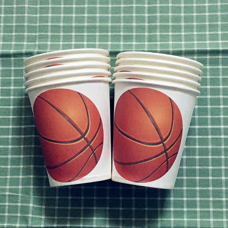 Supplies Thema Basketbal Platen Papier Cups Wrappers Cake Topper Folie Ballonnen Opknoping Wervelingen Cupcake Picks Decor Supplies