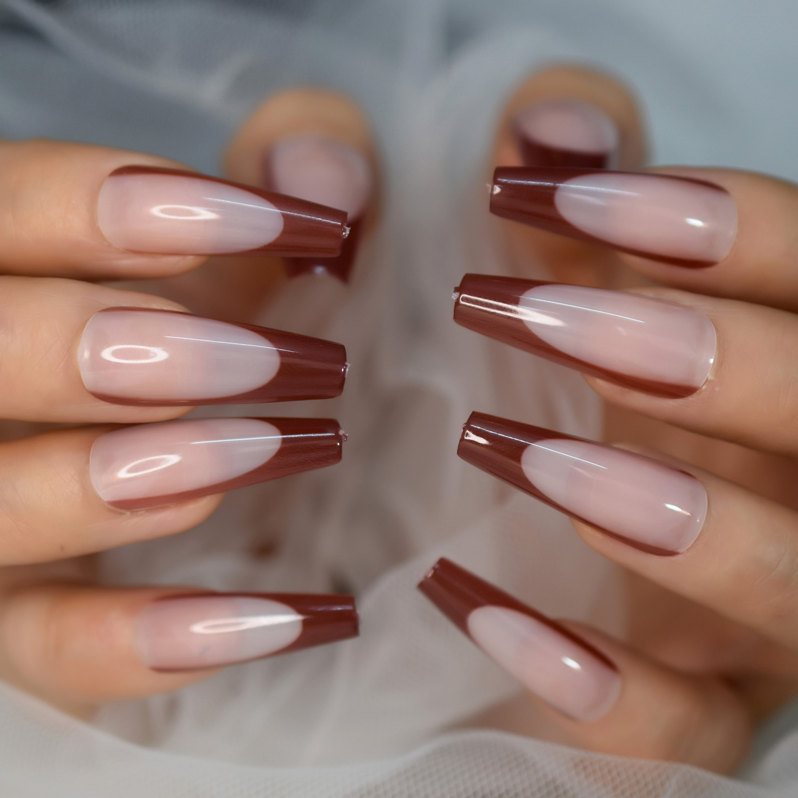 Faux-ongles en forme de cercueil de taille moyenne, couleur lait, jolis ongles, presse sur faux ongles, fournitures pour professionnels, 24 pièces/ensemble: L6280