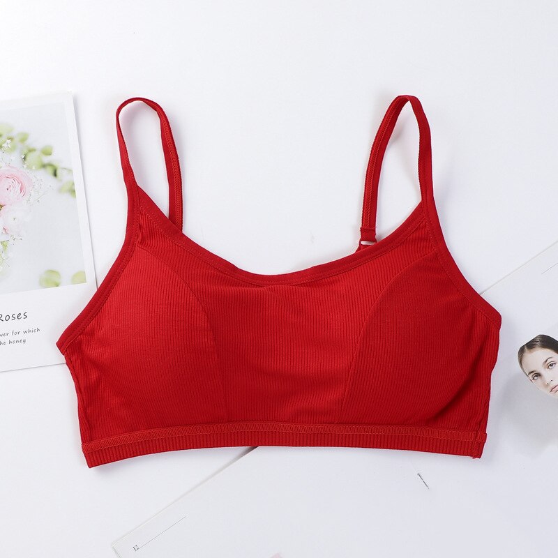 Cotton Sport Bra Underwear Women Solid Fitness Lingerie Streetwear Bralette Tube Top Seamless Yoga Crop Top Vest for Female: YG947RD