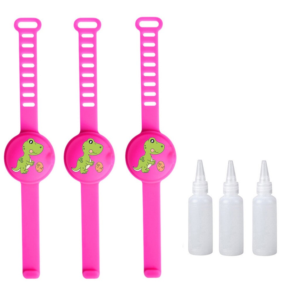 Håndrensemiddel dispensering bærbart armbånd armbånd hånddispenser 10ml 3 stk håndsåpedispenser sanitizer dispensingp 817: varmt rosa