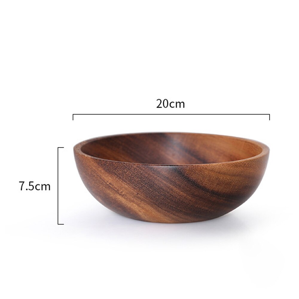 Japanese Style Wooden Bowl Natural Wood Bowl Tableware For Kitchen Item Utensils Good Product Dining food Home Dinnerware: 20cm