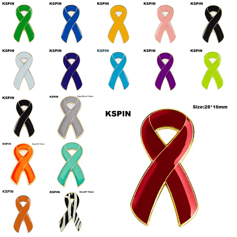 Lint Borstkanker Awareness Revers Pin Aids Metalen Badge Pin Broche Decoratieve Knoppen voor Kleding XY0025