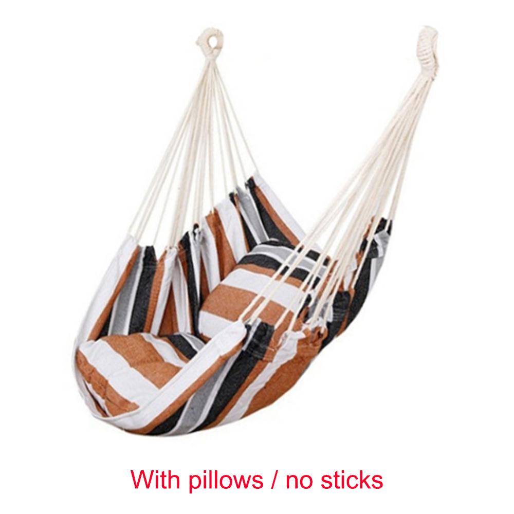 load 150KG Hanging Chair Hammock Portable Travel Camping Hanging Hammock Outdoor Hiking Tent with Pillow: J