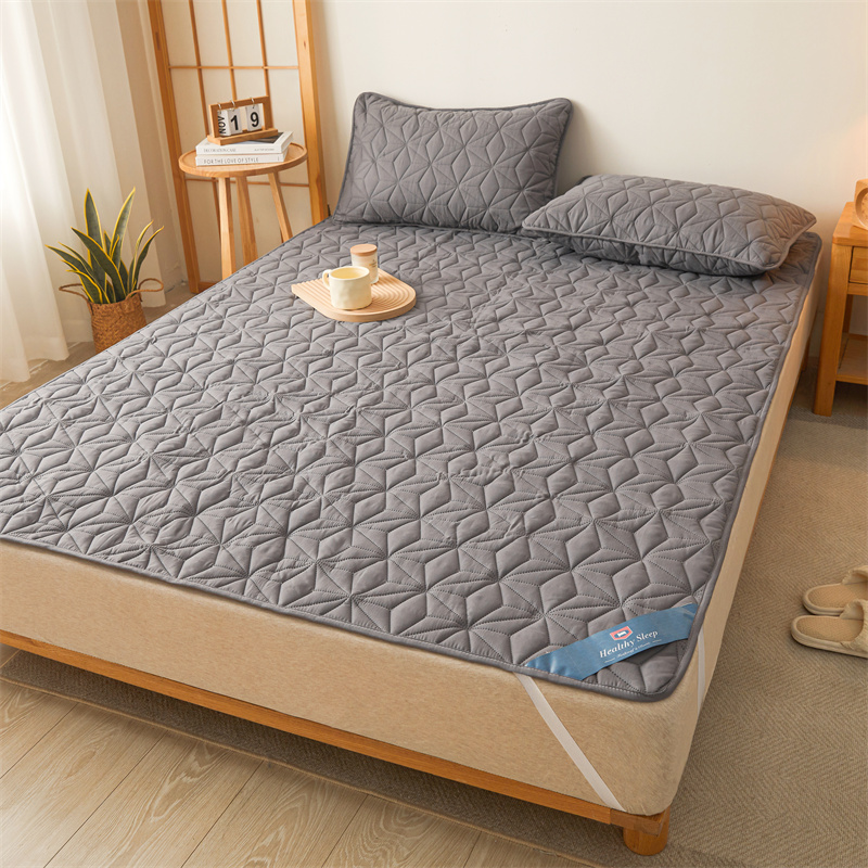 Waterdichte Matras Topper met Elastische Band Gewatteerde Protector Pad Sprei Winter Matrashoes voor Eenpersoons-/Dubbelbed 140/160: 140x190cm / Grey