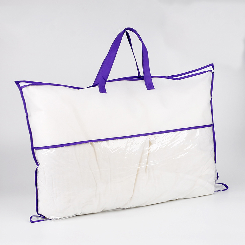 1PC Non-woven Tote Bag Home Textile Zipper Dust-proof Packaging Bag Quilt Pillow Clothes Storage PVC Transparent Bag