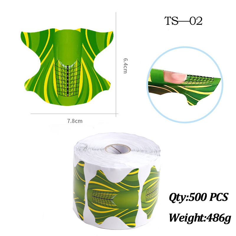 500 Pcs Nail Papier Extension Pochoir Formes Autocollants Titulaire pour Gel Acrylique Conseils Builder Français Nail Forme Astuce Faux Ongles Art Outils