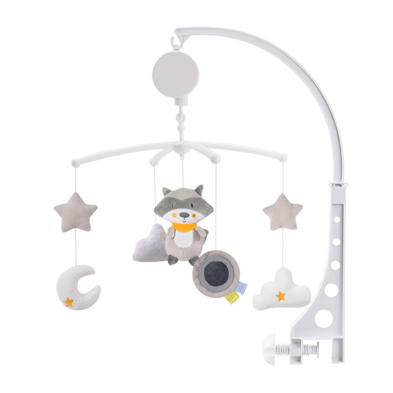 Mobile Musical Cradle Baby, 360 ° Rotatable Baby Crib Holder Toy Bed Bell Hanging Toys Wind-up Music Box Baby Rattle Toys