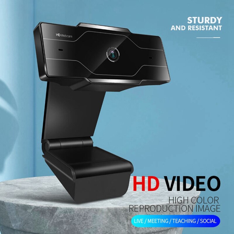 1080P Webcam, USB, Built-in Microphone, Can Be Used for Live Broadcast, Video Call, Conference, Desktop Computer Work