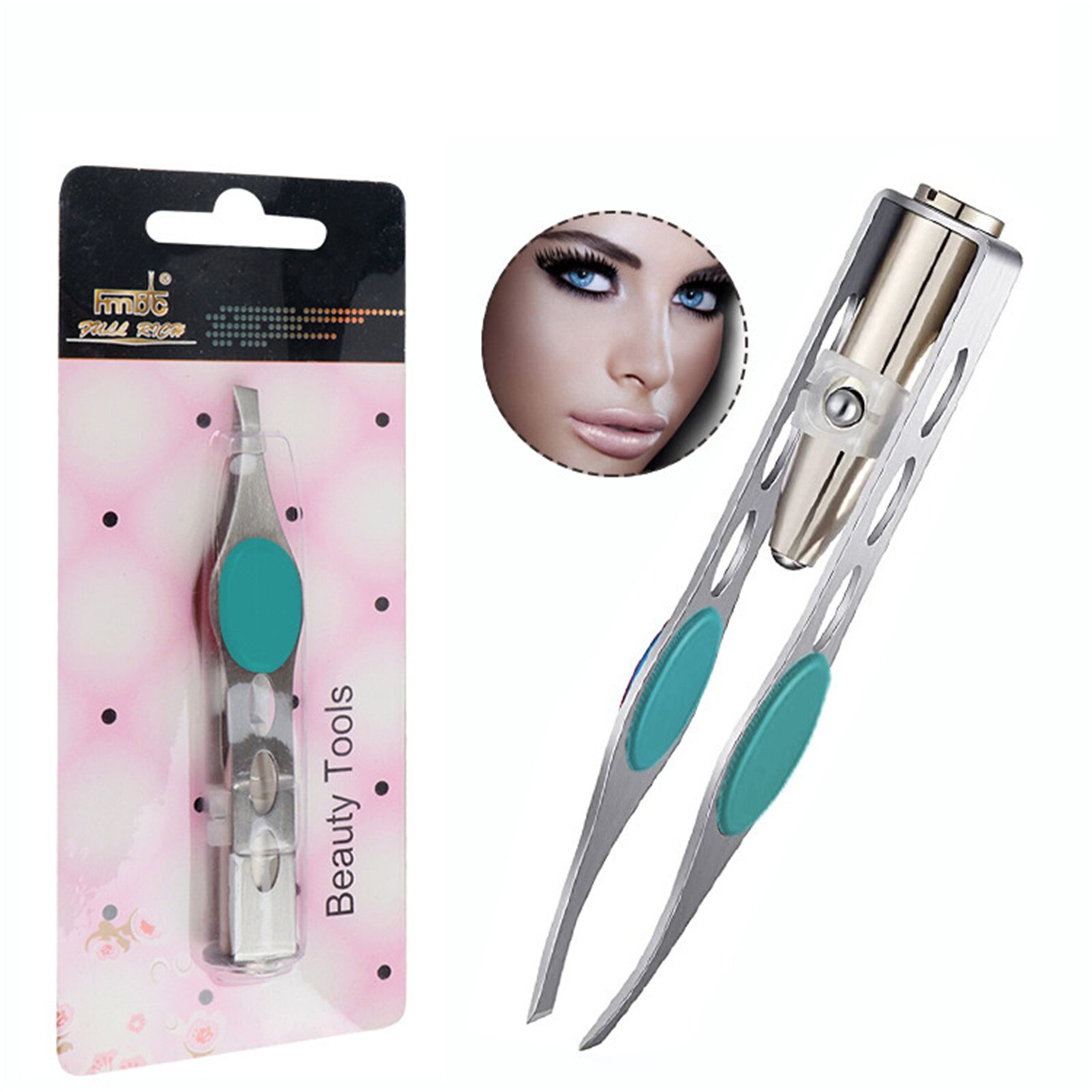 Dalse – pince à épiler avec lampe LED, Mini pince à épiler pour sourcils, maquillage, outils de beauté, épilation, coupe délicate: D