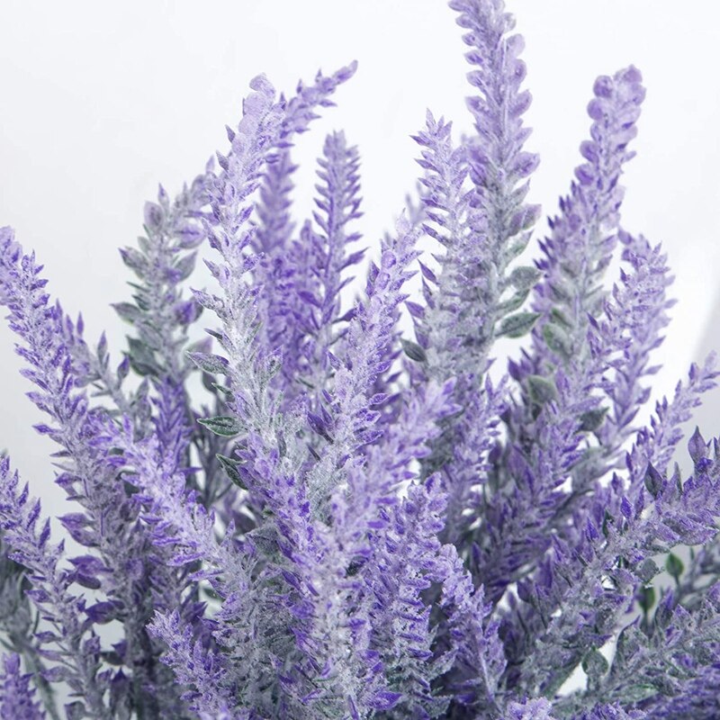 Artificial Lavender Faux Plastic Purple Flowers for Home Wedding Kitchen Garden Patio Office Table Outdoor Decor