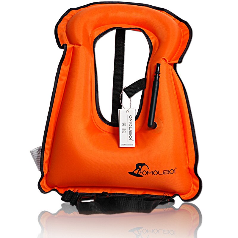 Inflatable Life Jacket Adult Snorkeling Swimming Vest Outdoor Portable Large Buoyancy Swimming Life Jacket: Adult Orange