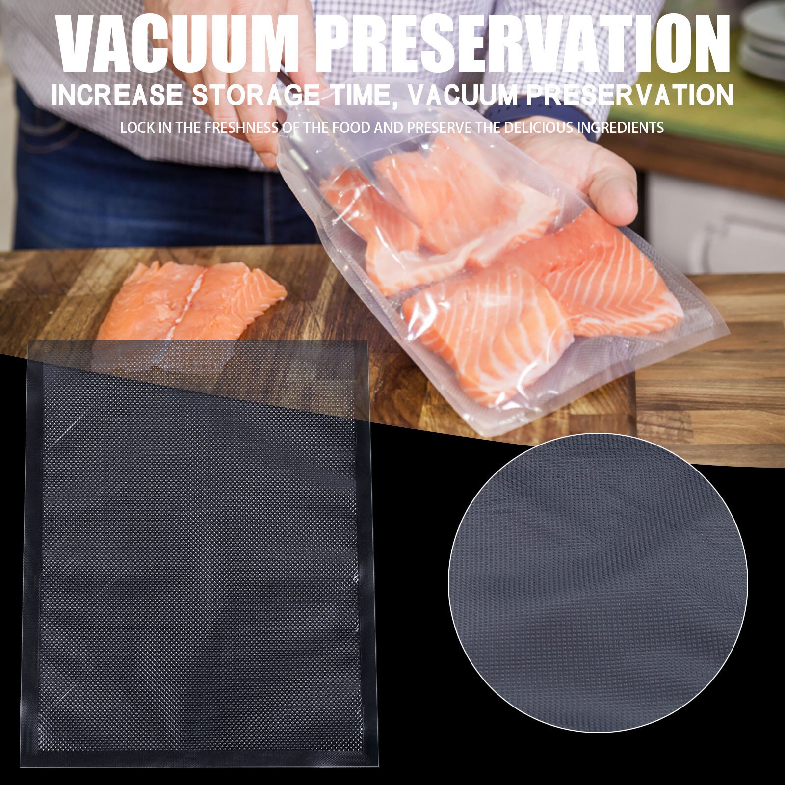 Vacuum Compression Film Vacuum Bags For Food Vacuum Sealer Food Fresh Long Keeping Multilayer Structure For Packaging Food