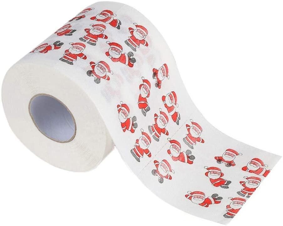 Blødt toiletpapir glædelig jul julemanden træ farverige trykte bad toiletpapir hjem forsyninger indretning tissue 1 rulle: Julemanden