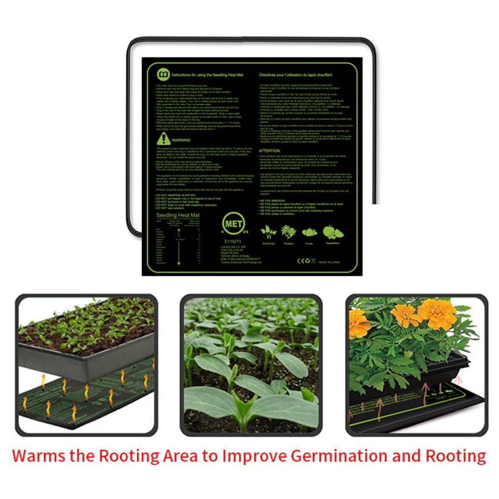 Seedling Heating Mat Waterproof Plant Seed Germination Propagation Clone Starter Pad Garden Supplies