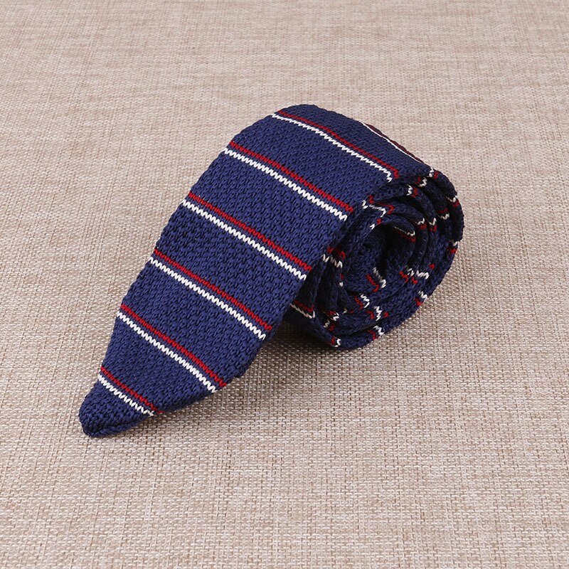 Męskie dzianiny dzianiny wypoczynek trójkąt krawat w paski normalne ostre krawaty narożne dla mężczyzn cienki krawat klasyczny tkany projektant krawat: 10