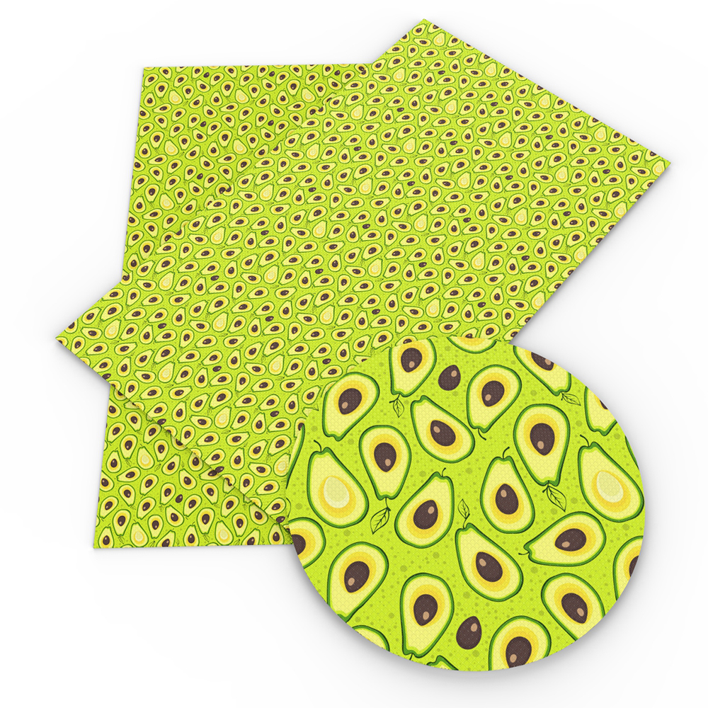 20*34cm Avocado Printed Faux Leather Fabric Sheet Vinyl Craft for Earring Bows Making,1Yc9662: 1100166001