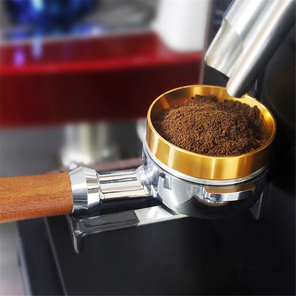 51/58mm kaffedoseringsringe i rustfrit stål bryggeskål kaffepulver espresso barista tragt portafilter kaffefilter tamper