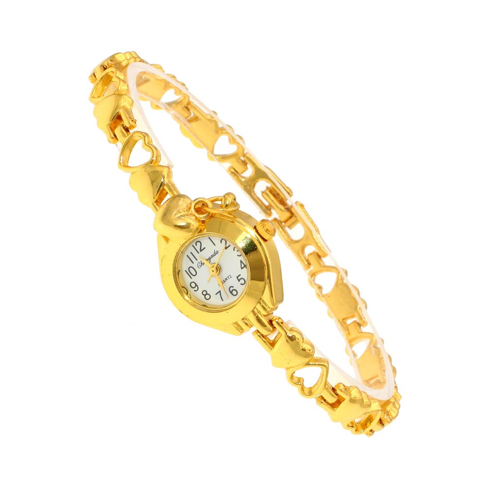 Söt dam armband klocka mujer golden relojes liten urtavla kvarts klocka populär armbandsur timme kvinnliga dam klockor: 4