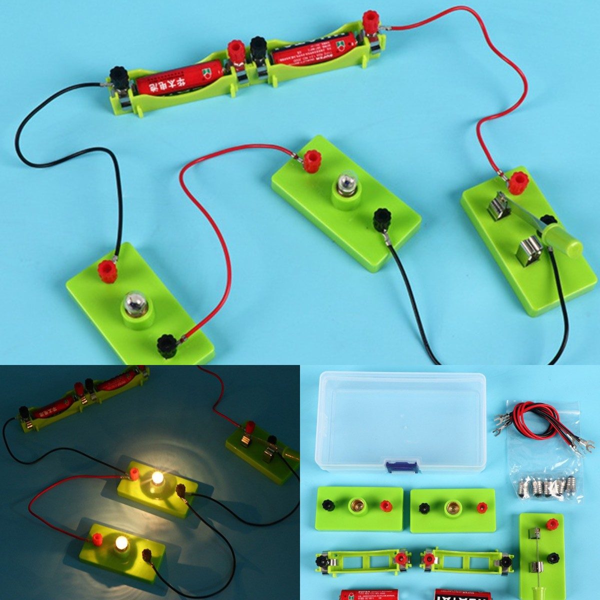 Kit d'apprentissage de circuit électrique de base pour enfants, bricolage physique, jouets manuels, expérience STEM, outils AV pratiques,