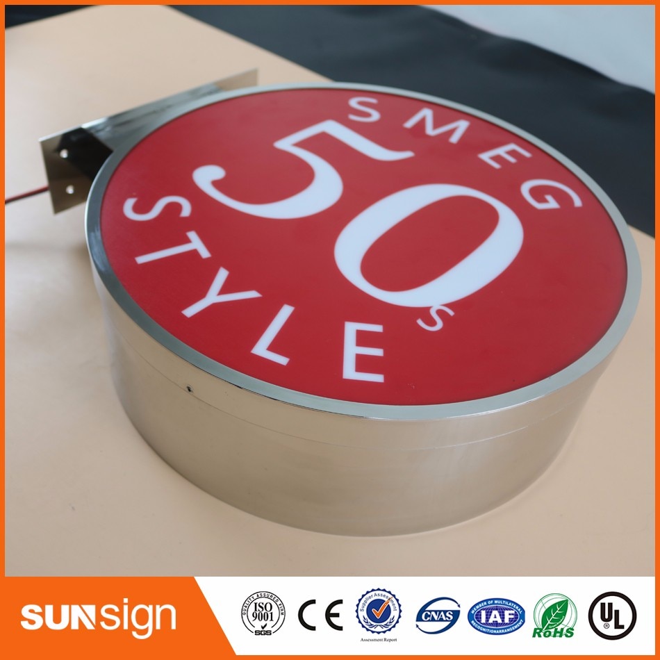 Custom Waterproof light up signs stainless steel LED light box with acrylic surface for outdoor block letter signs