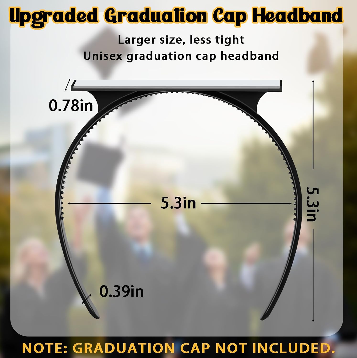1 - 10 pcs Graduation Cap Headband Insert - Secures Grad Hat & Keeps Hairstyle, Upgraded Interior Grad Cap Headband