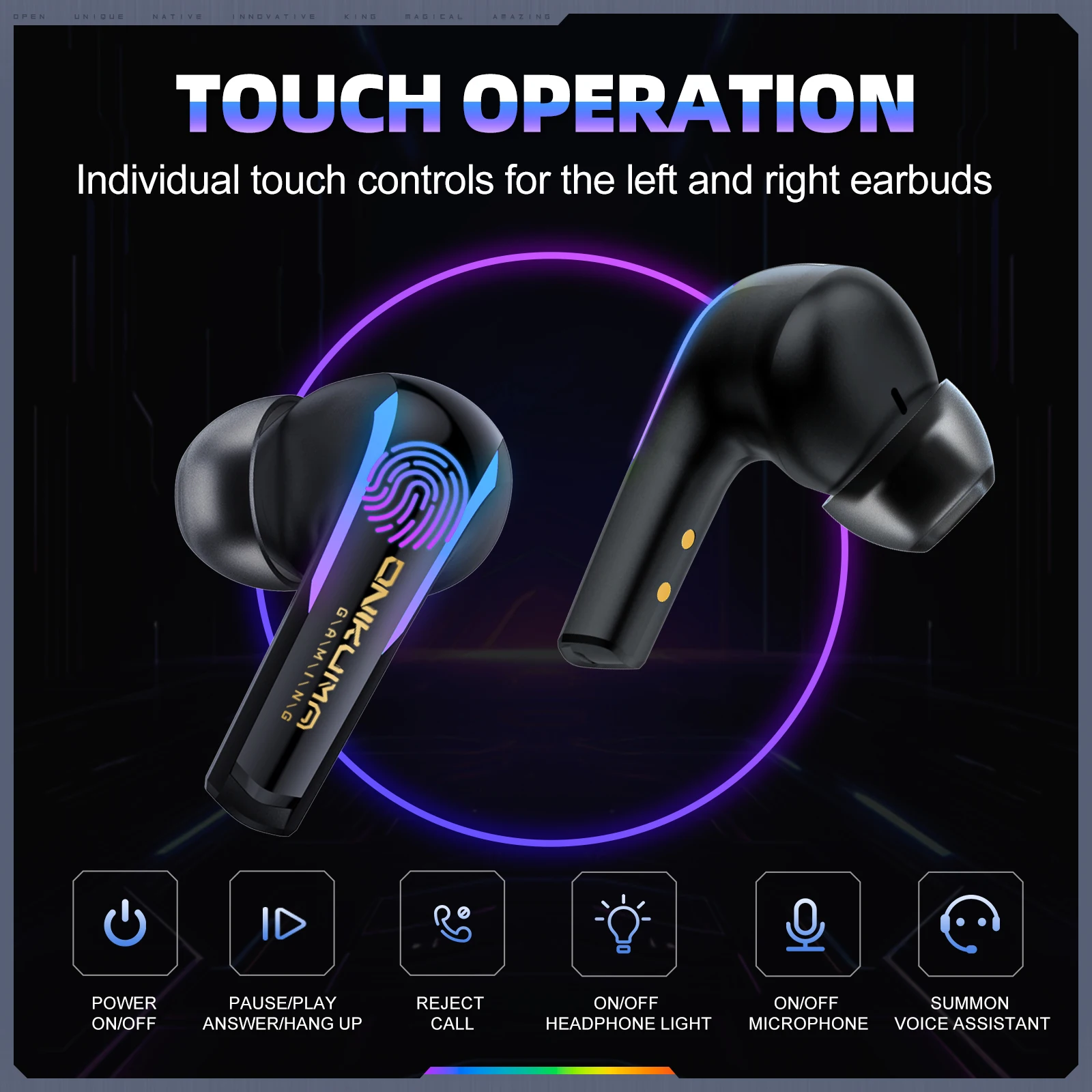 Onikuma  t27 wireless 2.4g dual-mode cool rgb gaming-kopfhörer mit hochauflösender anrufqualität und geringer latenz für gaming