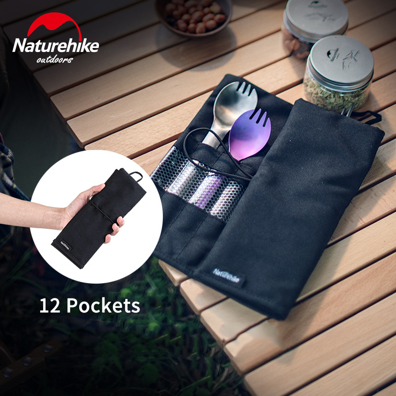 Naturehike-vajilla de para palillos, bolsa para cuchara, portátil,