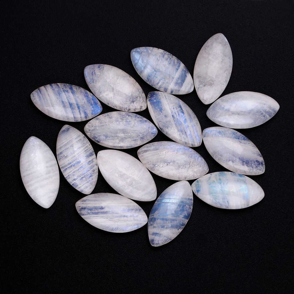Hesteskåret naturlig månesten 5 x 10mm løse sten med blåt lys dekoration ædelsten smykker 10 stk / sæt