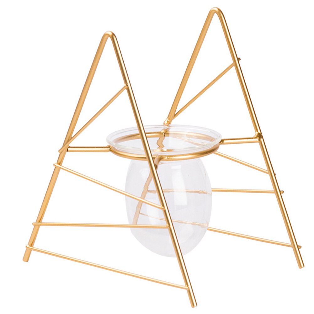 Table Desk Bulb ABS Hydroponic Vases Flower Plant Pot with Iron Tray Office Decor DEC889: F